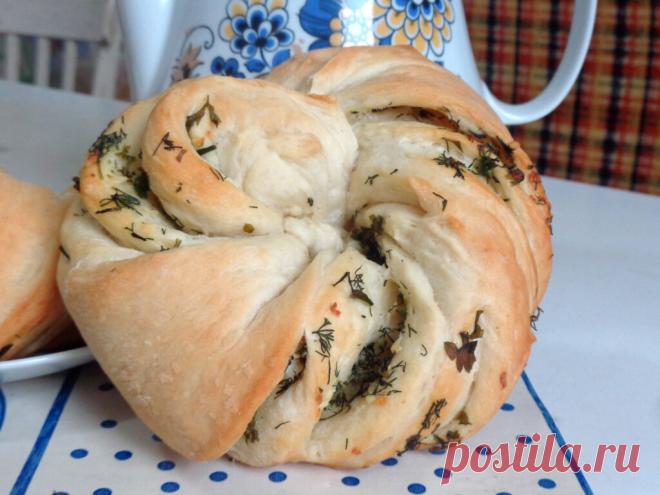 Калач с чесноком и зеленью рецепт с фото пошагово