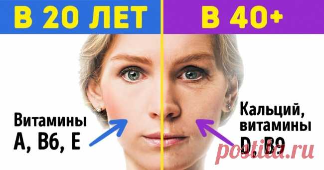 Каких витаминов не хватает организму в 20, 30 и 40 лет | Милая Я «Нужно попить витамины», — часто говорим мы, понимая, что организму нужна поддержка. Но как это сделать правильно? Ведь явно в 20 лет и в 40 потребности будут разными. Milayaya.ru собрал полезные подсказки, на каких витаминах и минералах стоит сделать акцент в зависимости от возраста и проблем, которые зачастую с ним приходят. Фото на превью depositphotos По материалам cnn, besthealthmag, ilive, livestrong