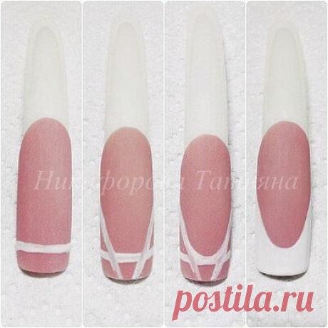 ПОШАГОВОЕ НАНЕСЕНИЕ ФРЕНЧА КРАСКАМИ ИЛИ ГЕЛЬ-КРАСКАМИ