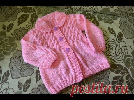 Кофта с косичками спицами для девочки