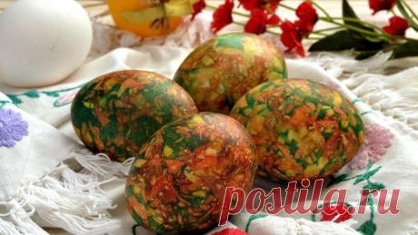 Как покрасить яйца на Пасху Мраморные яйца Это очень просто