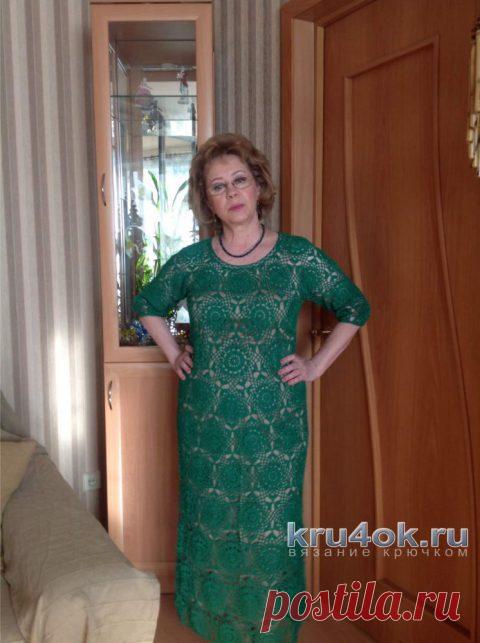 Женское платье крючком. Работа Марии Григорьевой