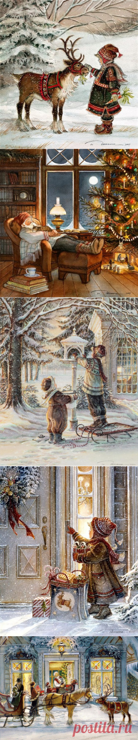Теплые рождественские иллюстрации от Trisha Romance