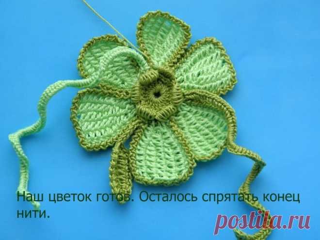 Будем вязать новый цветок в тунисской технике.