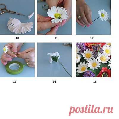 Ромашки из полимерной глины | Уроки лепки