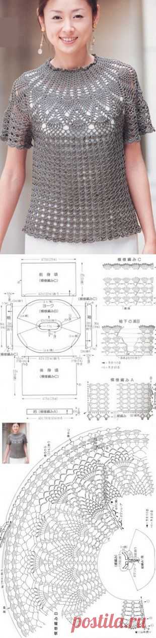 Летняя блузка крючком | Все о рукоделии: схемы, мастер классы, идеи на сайте labhousehold.com