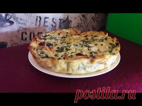 Пирог из лаваша с творогом и зеленью