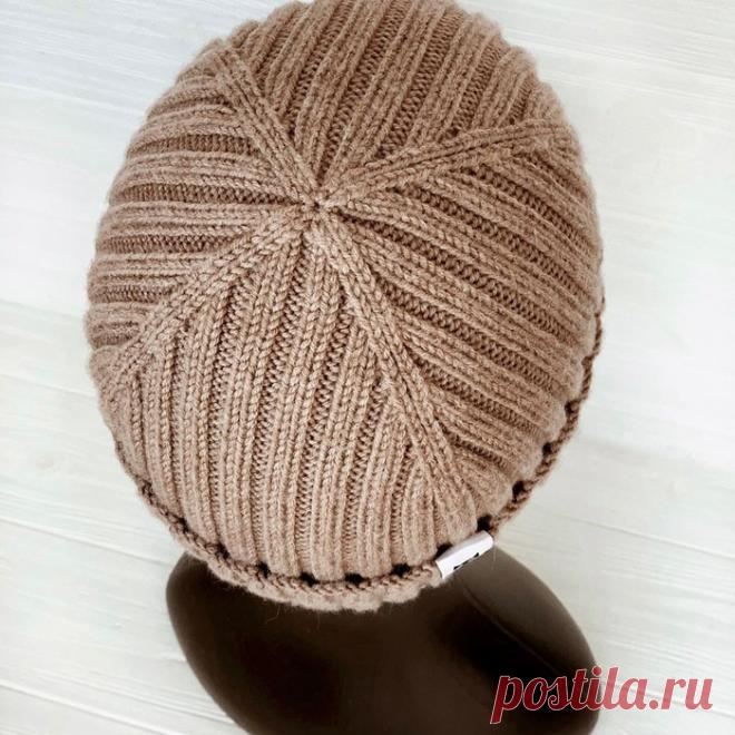 Красивая макушка для шапки резинкой 2 на 2