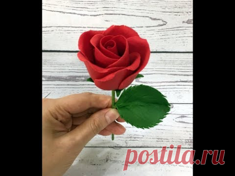 Роза из мастики ( Самый простой способ для новичков!)( Easy and fast fondant rose!)