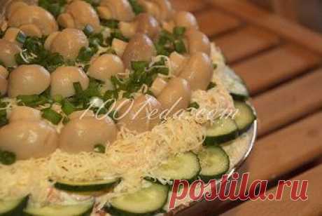 Рецепт слоеного салата “Лукошко” - Салат с курицей . 1001 ЕДА вкусные рецепты с фото!
