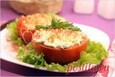 Помидоры фаршированные сыром и чесноком - Закуски. Закуски из грибов и овощей