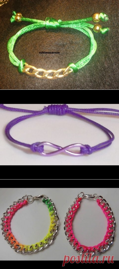 Diy.Como hacer pulsera con cadena y cola de ratón - YouTube