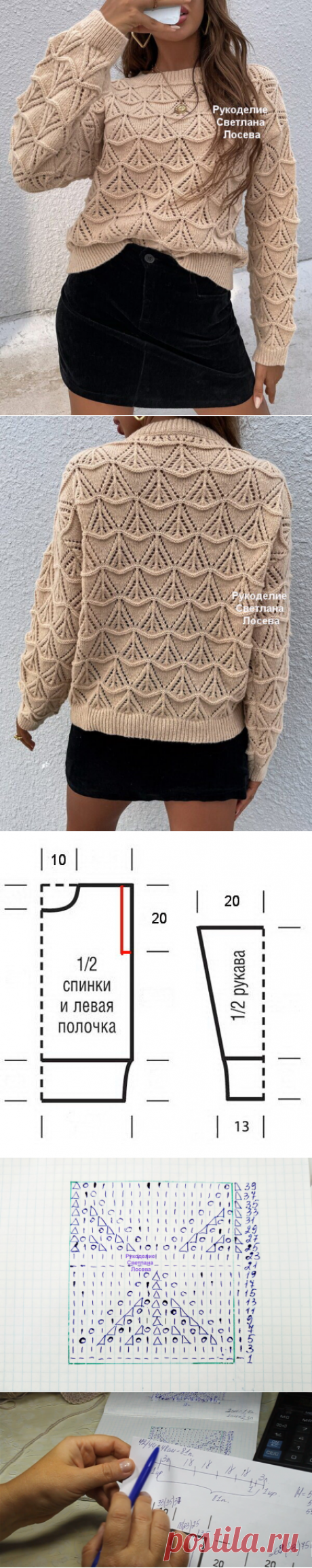 Такую красоту надо повторить! Джемпер с подробным описанием и расчетами на разные размеры