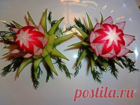 Цветы из редиса! Украшения из овощей! Flowers radish! Decoration of vegetables! - YouTube