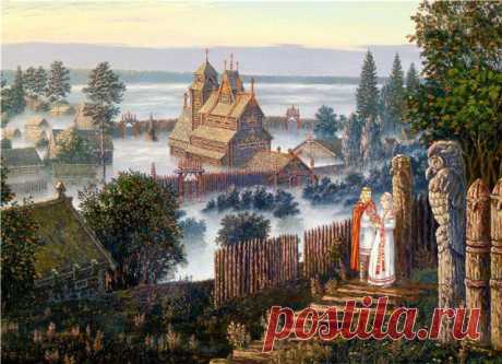 Картины на тему Древней Руси.  В. Иванов. Предстоящая беседа