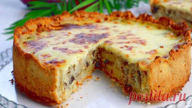 Закусочный пирог с грибами и луком: доедают даже крошки, удачный рецепт Очень вкусный пирог!