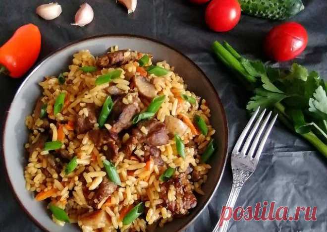 (8) Плов с говядиной и шампиньонами - пошаговый рецепт с фото. Автор рецепта Марина . - Cookpad