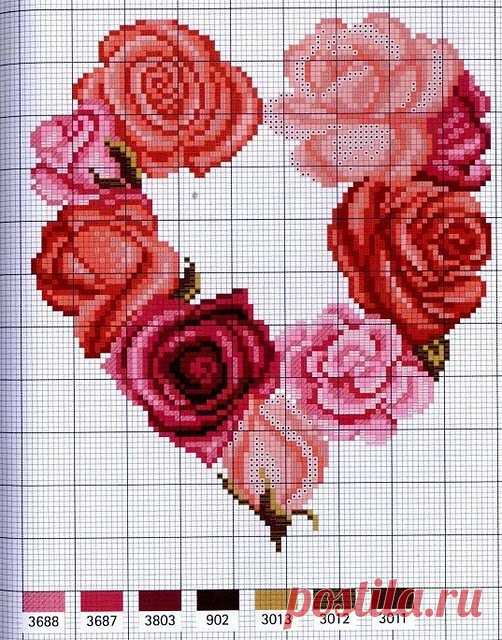 Схемы для вышивки: сердца / Схемы / Бусинка