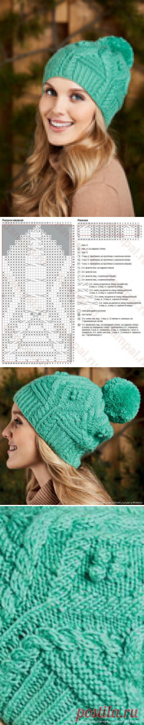 Вязаная шапка "Birgitz". Birgitz Bobble Hat by Natasja Hornby.
