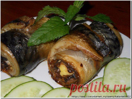 РУЛЕТЫ ИЗ СКУМБРИИ С ГРИБАМИ И СЫРОМ