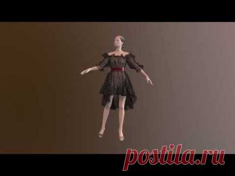 Preview Women chiffon dress (Marvelous Designer)
