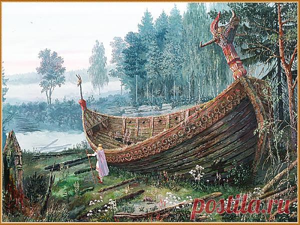 Картины на тему Древней Руси. В.Иванов. Брошенный волок