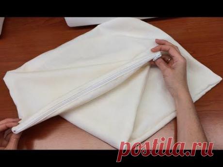 Как сшить чехол на подушку с молнией