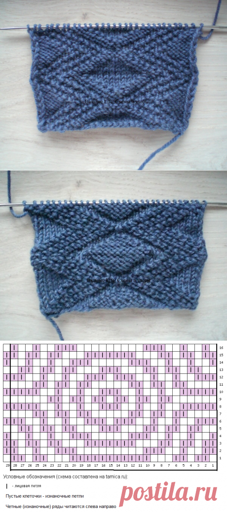 И снова ромбы – двухсторонний, простой и красивый узор | Вязание life. Схемы и узоры | Яндекс Дзен
