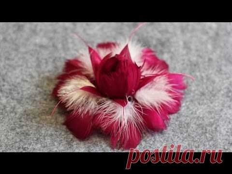 Брошь из перьев. Мастер-класс