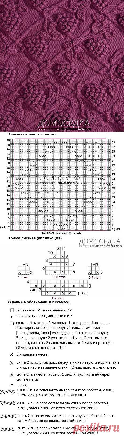 Красивый узор спицами | ДОМОСЕДКА