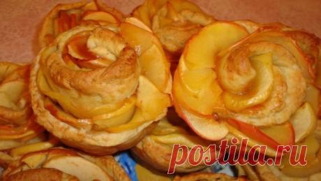 Пирожное Розы из яблок