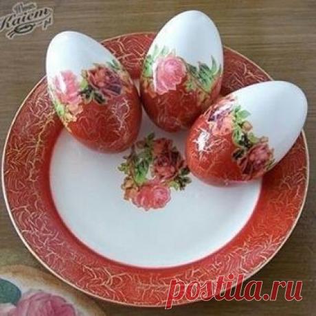 Декупаж пасхальных яиц - Домашний hand-made