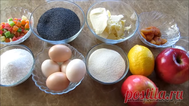 Необыкновенно вкусный пирог без муки, с маком и яблоком!