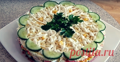 Поварешки: Слоеный салат «Новинка»-очень просто, вкусно и быстро