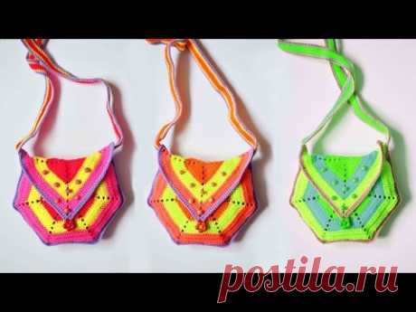 Яркие детские сумки.Вяжем крючком. Мастер класс. Bag crochet DIY