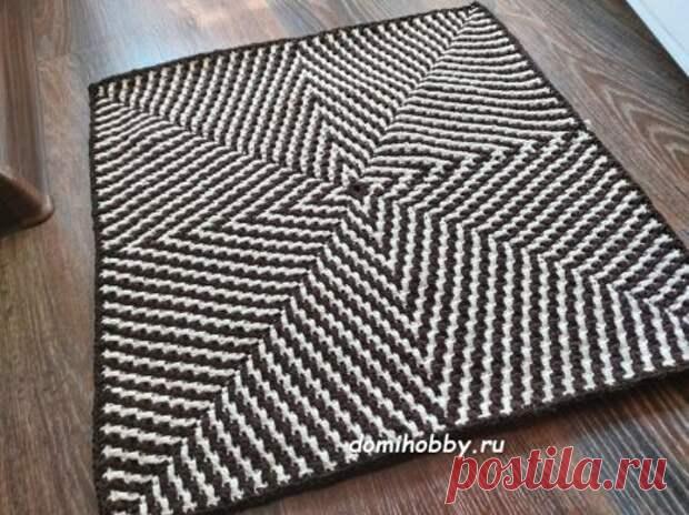 Коврик крючком Звезда - Сам себе мастер - медиаплатформа МирТесен Связать стильный коврик крючком можно используя простую технику вязания 