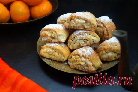 Гата на сливках с орехами