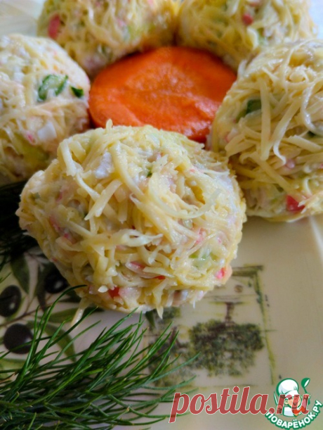 Закуска из ветчины и крабовых палочек – кулинарный рецепт