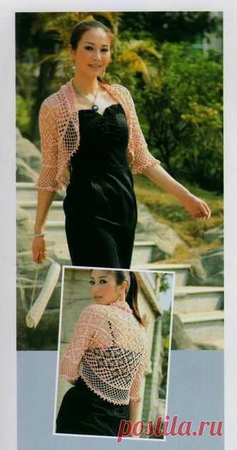 Вязание болеро крючком для начинающих. Схема Паучки с описанием — ПлатьяТут: Вязаные Крючком Платья, Юбки и Болеро