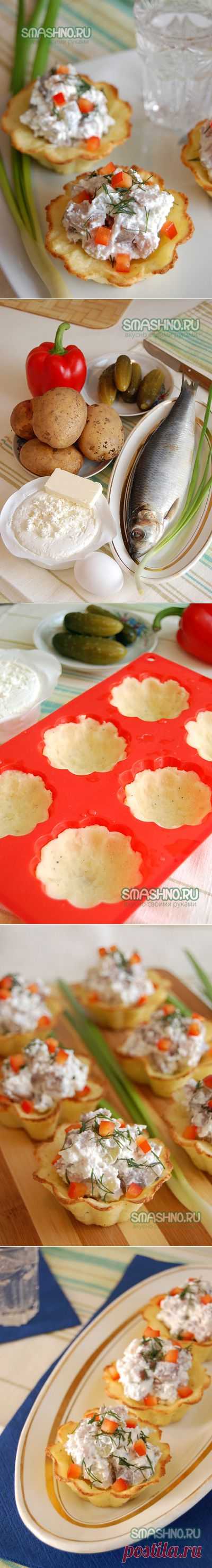 Оригинальная закуска в тарталетках. Картофельные корзинки. - пошаговый рецепт с фото