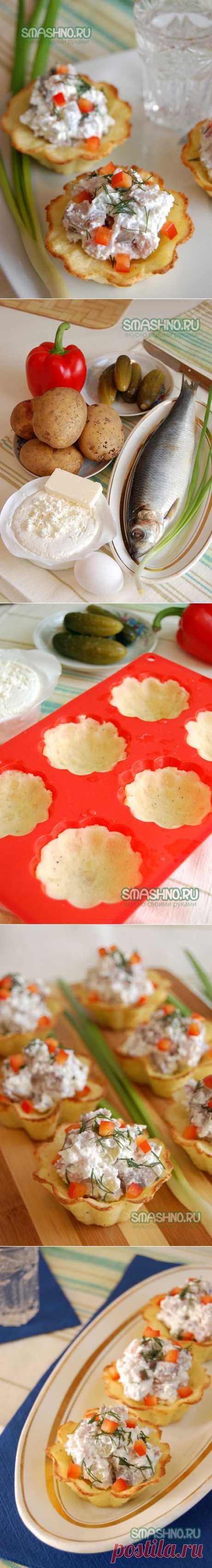 Оригинальная закуска в тарталетках. Картофельные корзинки. - пошаговый рецепт с фото