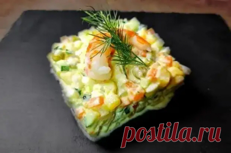 Готовим оливье с авокадо и креветками - Четыре вкуса - Медиаплатформа МирТесен