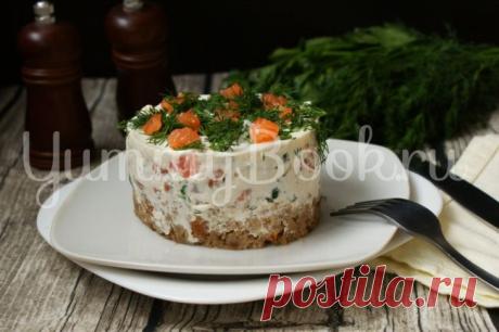 Закусочный торт с солёной форелью - пошаговый рецепт с фото