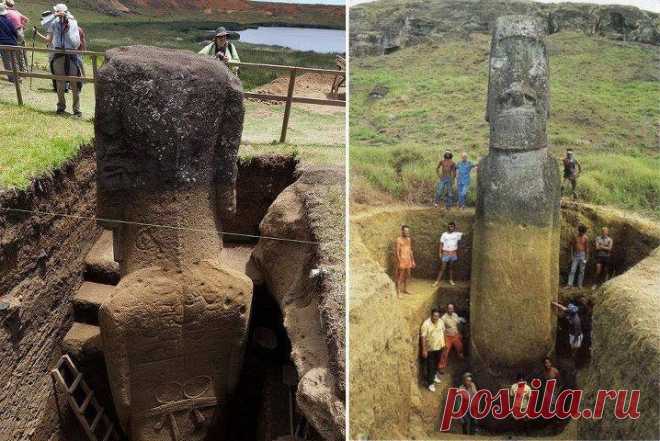 Статуи Моаи на острове Пасхи покрыты таинственными символами | В мире