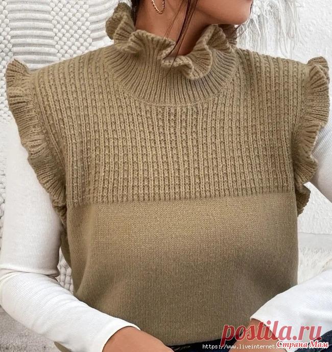 Безрукавка Предлагаю вниманию рукодельниц стильную безрукавку из интернета. Схема узора для лицевых и изнаночных рядов.