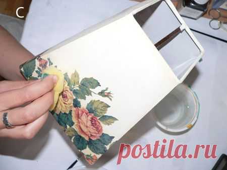 Лампа с художественным декупажем