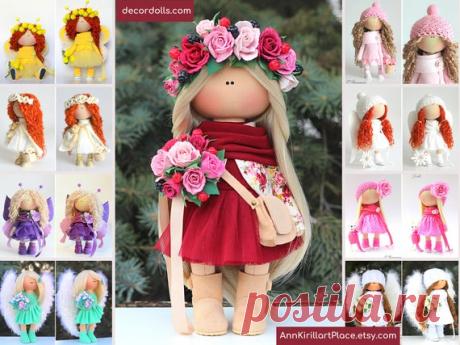 Fabric Rag Doll Textile Gift Doll Nursery Tilda Doll to | Etsy Hello, dear visitors!  This is handmade fabric doll created by Master Olga Ponomareva (Kazan, Russia). This doll is READY to ship. Order processing time is 1- calendar days.  Doll is 30 cm (11.8 inch) tall and made of only quality materials.  Dolls and toys are made from quality materials - european