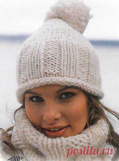 Белая шапочка с бубоном | Вязальный роман | Яндекс Дзен