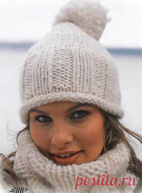 Белая шапочка с бубоном | Вязальный роман | Яндекс Дзен