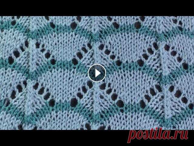 Двухцветный ажур. Вязание спицами / Bicolore Beautiful Knitted Pattern for Ladies. Простой в исполнении ажурный узор, напоминающий ракушки. Так можно связать тунику, легкий пуловер, топик или стильный удлиненный жилет. Двухцветный аж...
